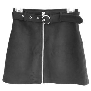 Forever 21 Faux Suede Belted Mini Skirt